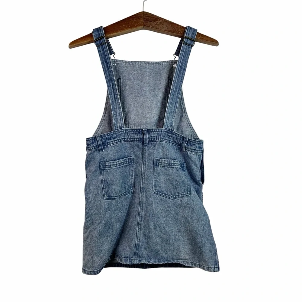 Disney Turning Red Embroidered Denim Jean Overall Dress Size 13 Girls Kawaii